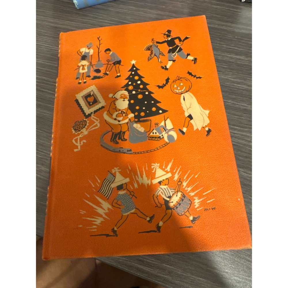 Vintage 1945 Childcraft Vol 6 Holidays and Famous People Orange Hardcover Book